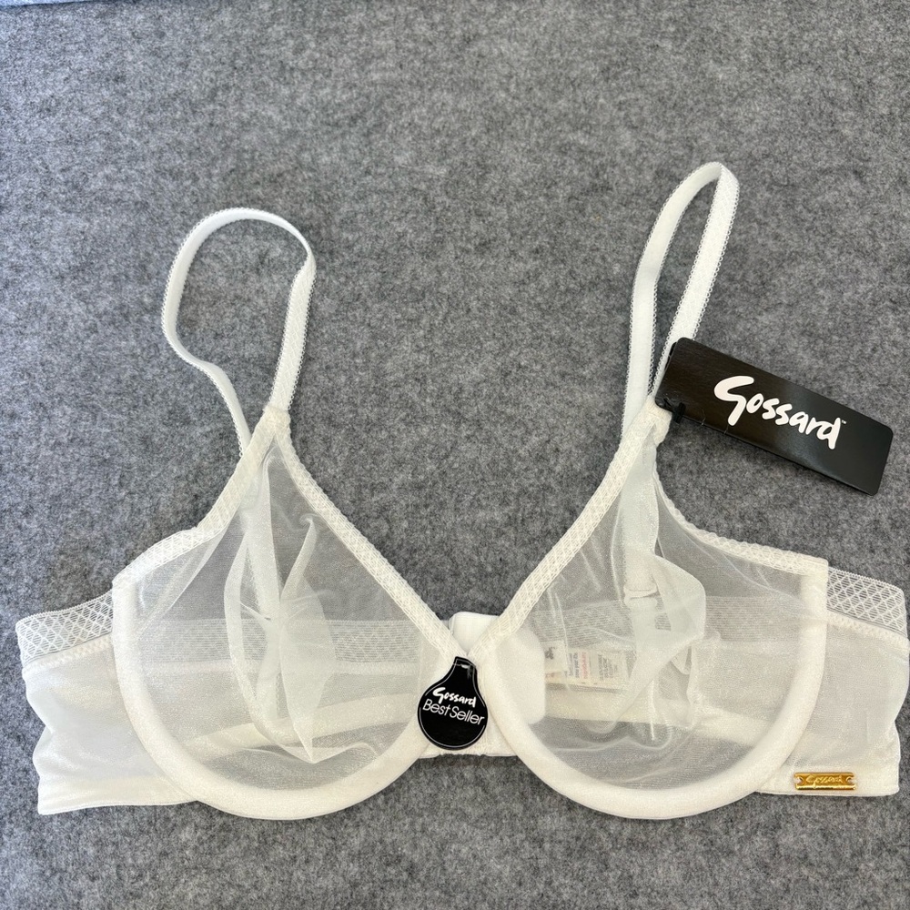*SOLD E* NWT Gossard Glossies Sheer White Bra 34B